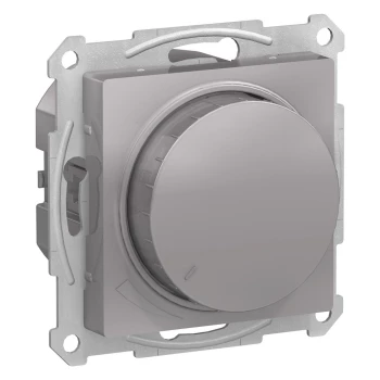 Диммер поворотно-нажимной, 315Вт LED универсальный, Алюминий, серия Atlas Design, Schneider Electric